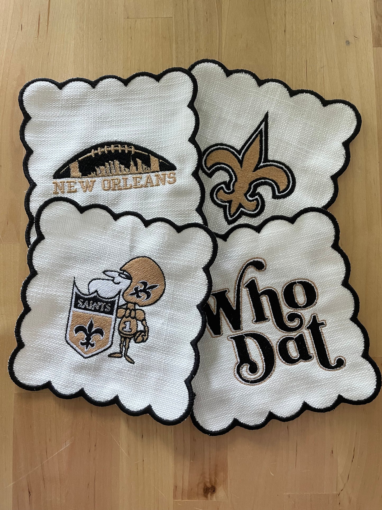 Linen Cocktail Napkins - "Who Dat"