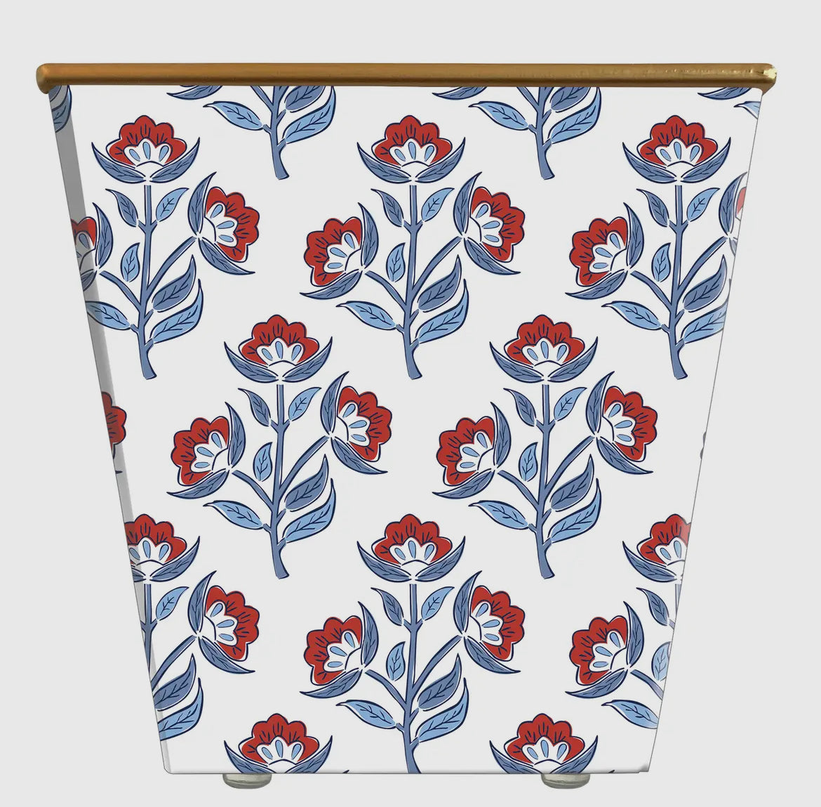 Red Floral Block Print -Uptown - Bella Luxury Candles