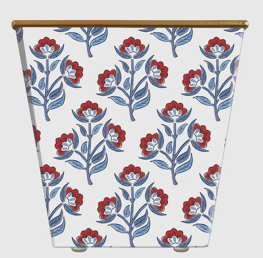 Red Floral Block Print -Uptown - Bella Luxury Candles