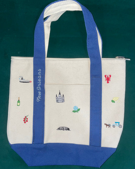 Large Embroidered Tote Bag