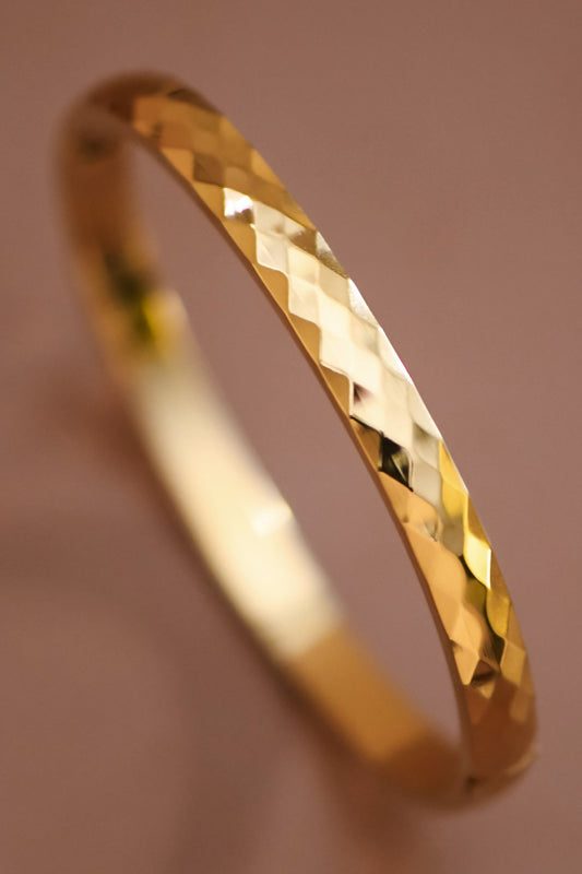 Textured Hinged Bangle Bracelet