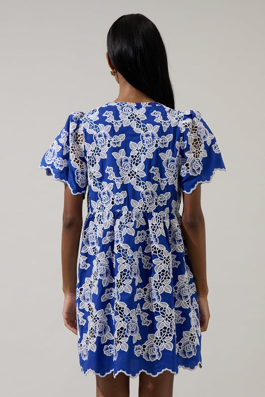 Sherla Embroidered Shift Mini Dress