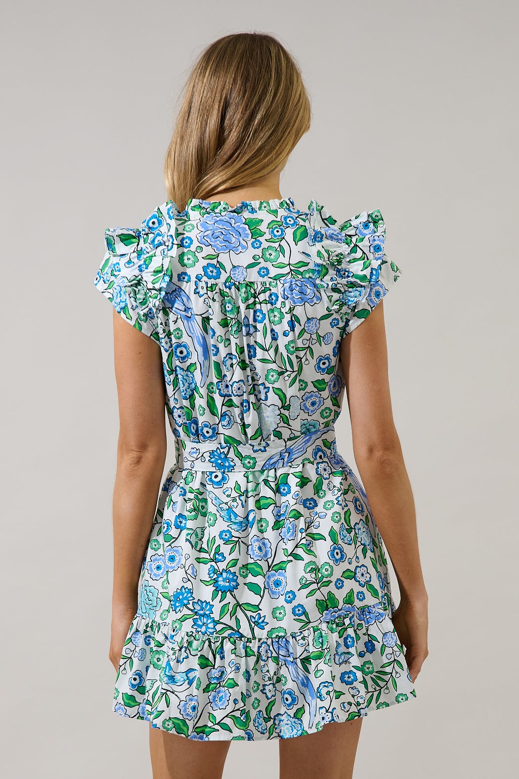 Ivona Ruffle Mini Dress Gianne Floral