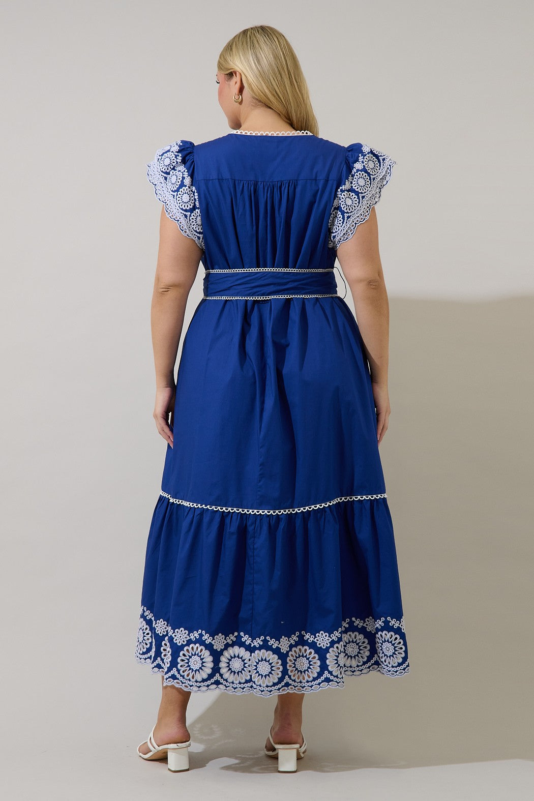 Siera Embroidered Ruffle Maxi Dress Curve