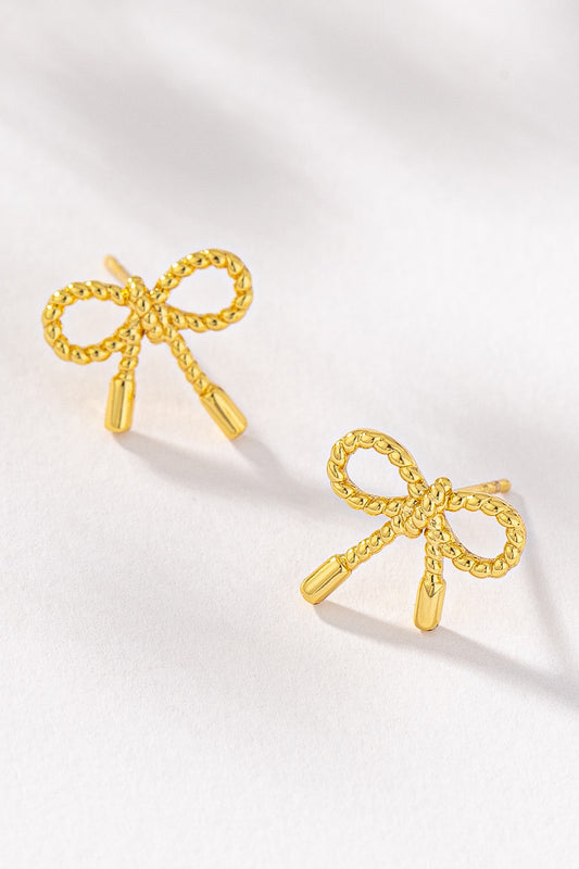 Textured Small Bow Studs