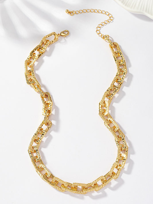 Rectangle Gold Chain Necklace