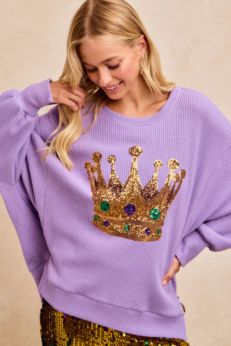 Crown Sequin Sweatshirt