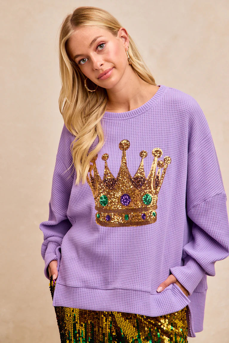Crown Sequin Sweatshirt