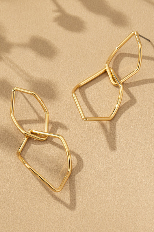 Double Linked Hoop Earrings
