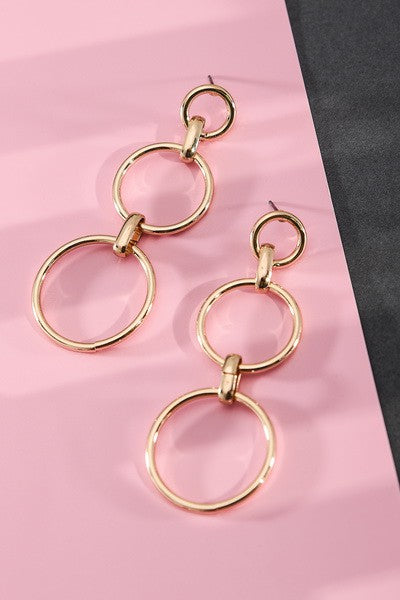 Triple Round Drop Earrings