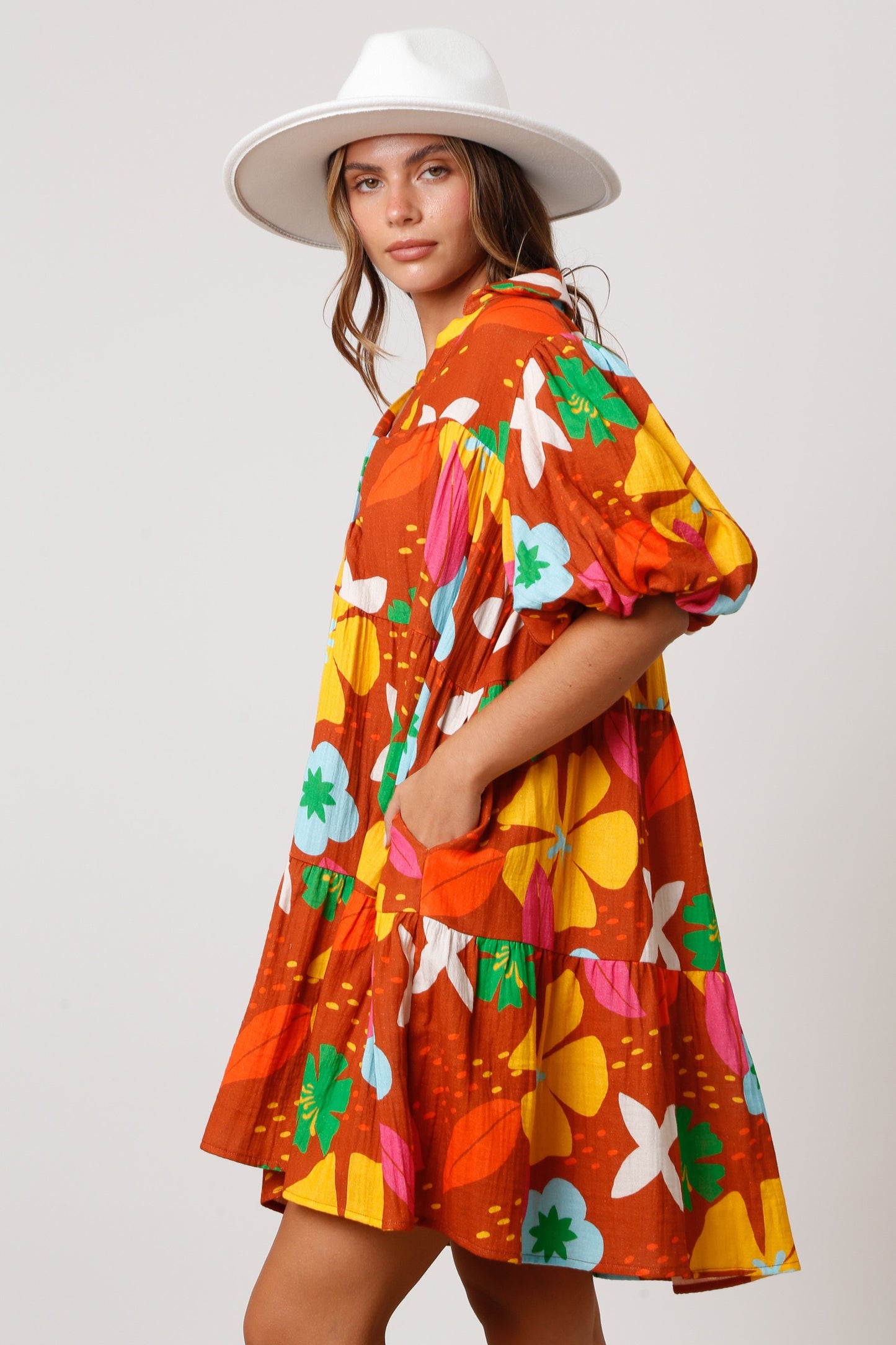 Floral Print Gauze Dress