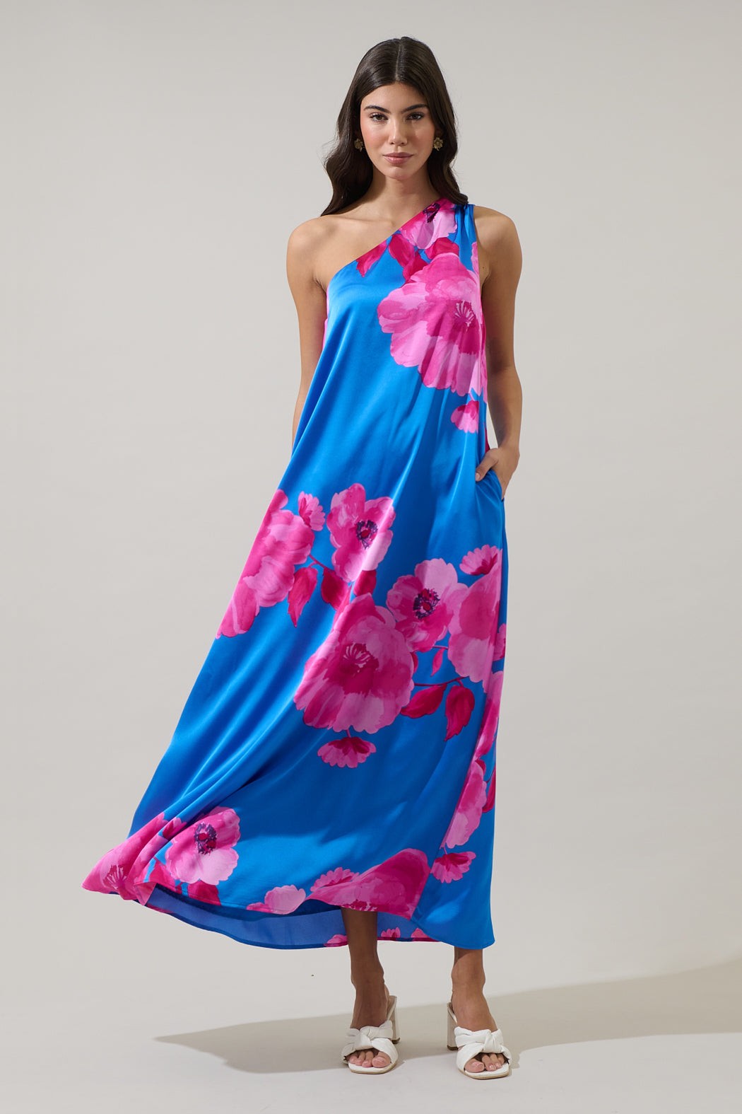 Glena Floral One Shoulder Maxi Dress