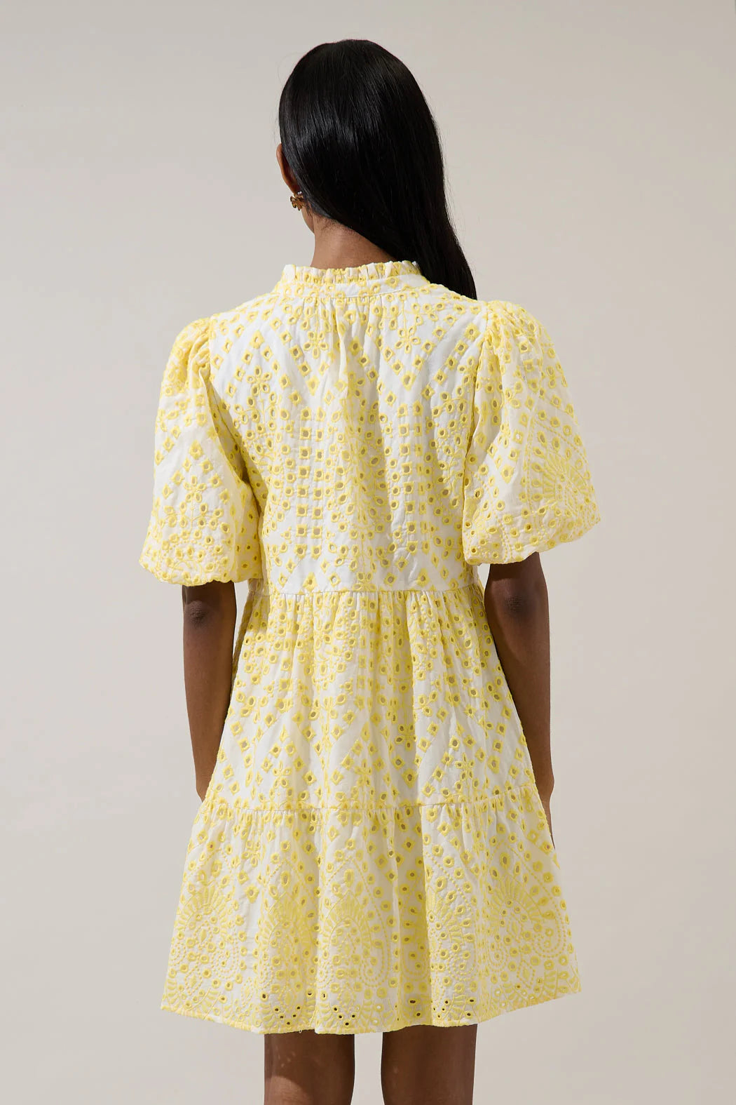 Jacey Babydoll Mini Dress Shayla Eyelet