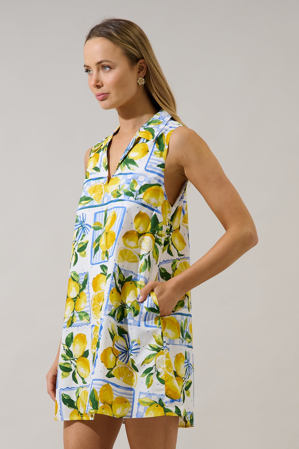 Lemon Zest Lexya Collared Shift Mini Dress