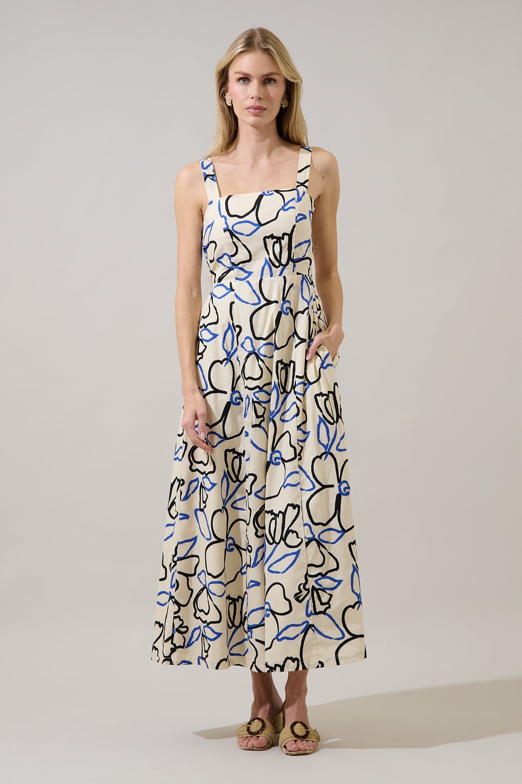 Steff Open Back Midi Dress Tercy Floral