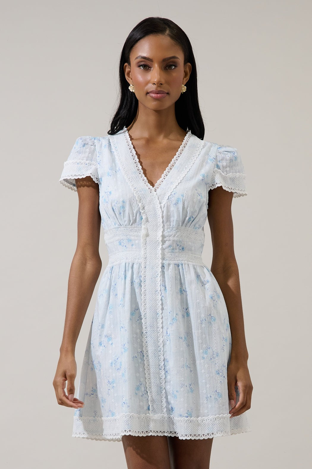 Karen Floral Lace Mini Dress $88