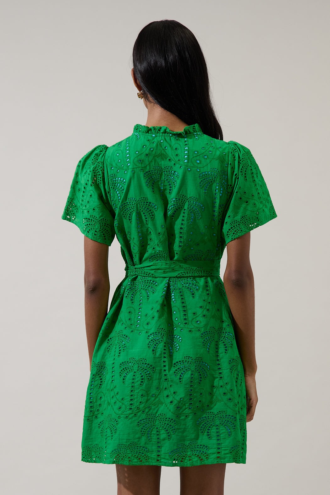 Palms Eyelet Ema Shift Mini Dress