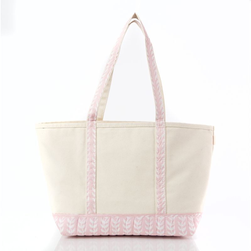 Pink Block Print Large Tote