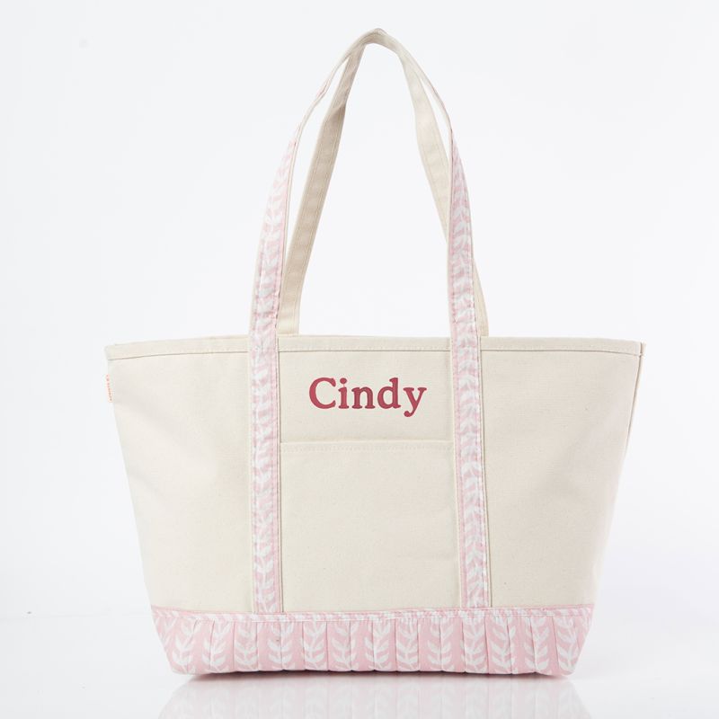 Pink Block Print Large Tote