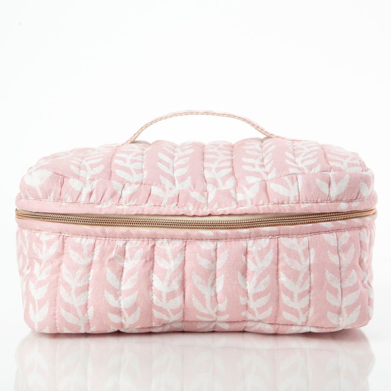Pink Block Print Train Case