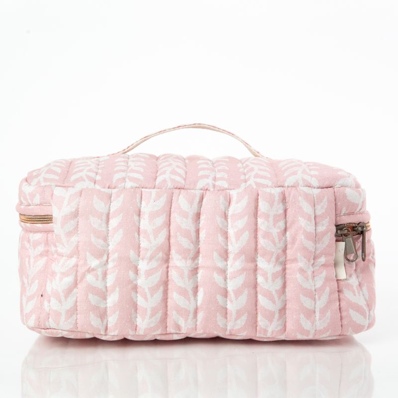 Pink Block Print Train Case