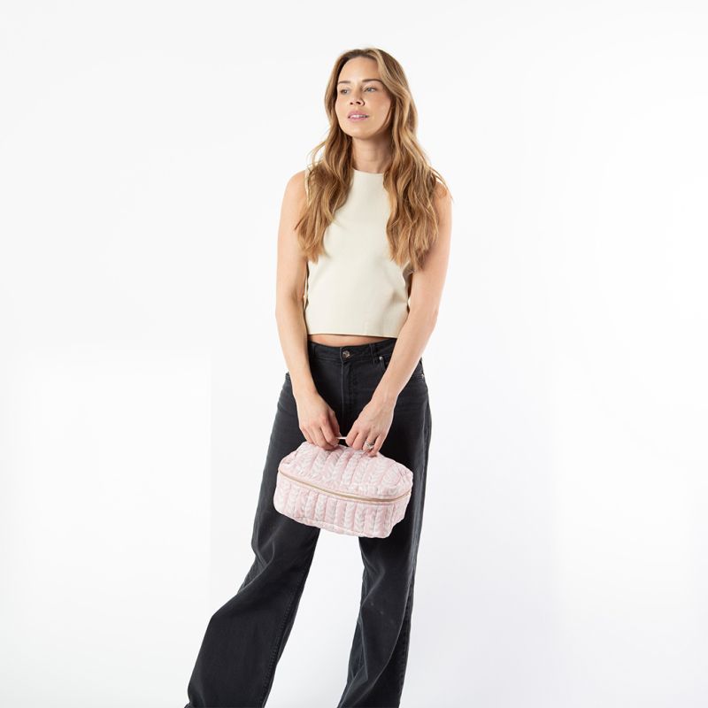 Pink Block Print Train Case