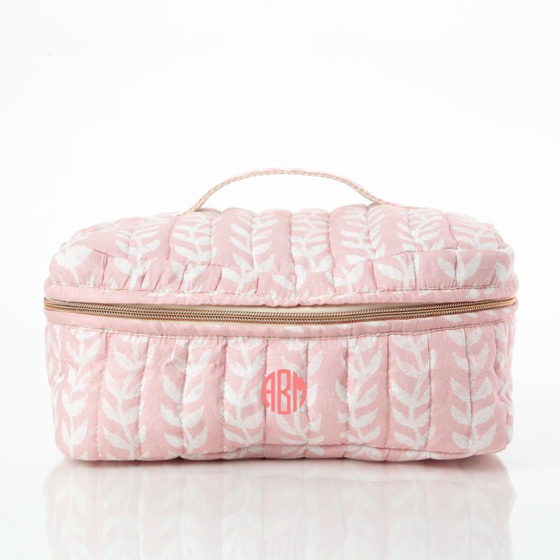 Pink Block Print Train Case