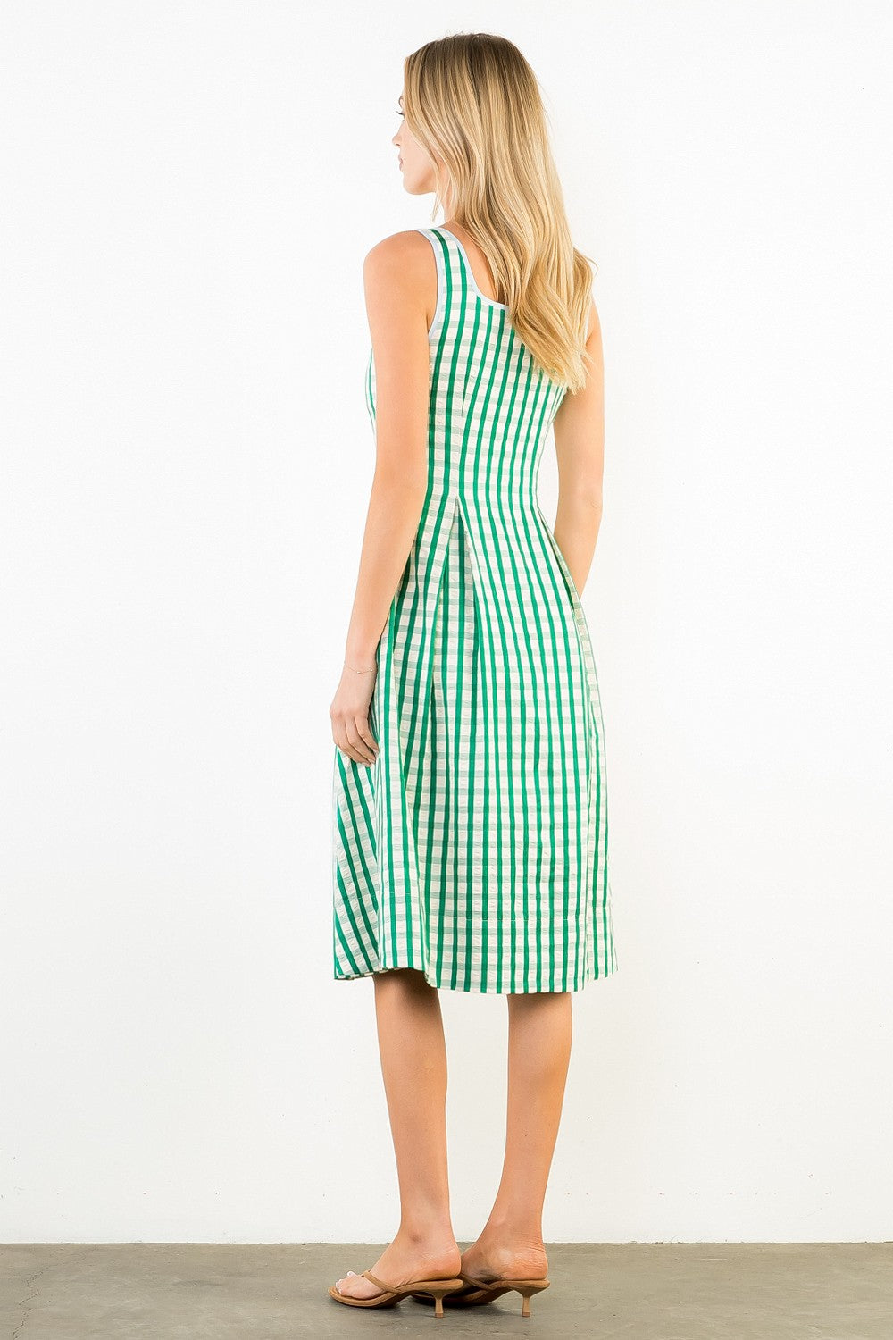 Thin Strap Gingham Pattern Dress