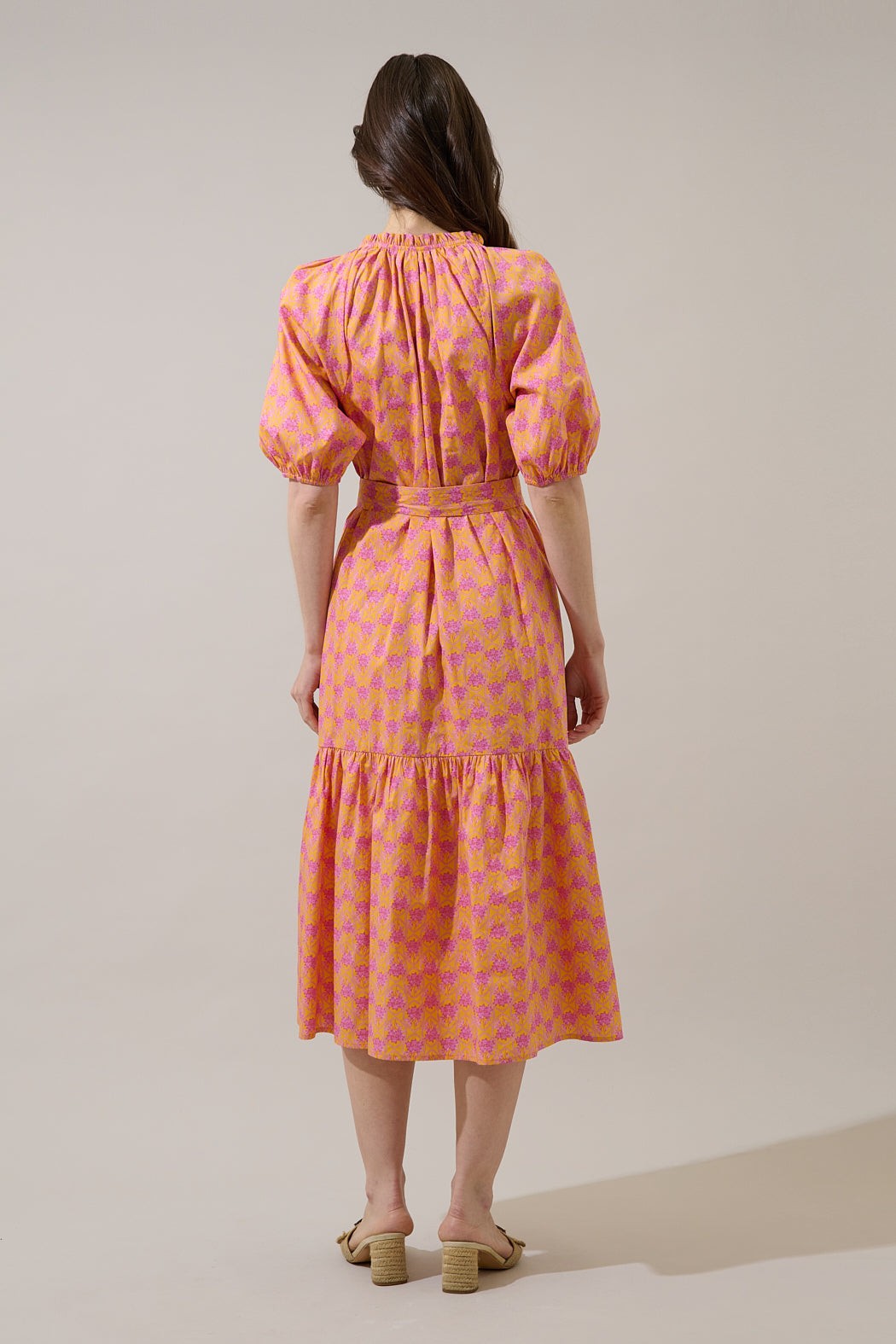 Drift Floral Wynette Tiered Midi Dress