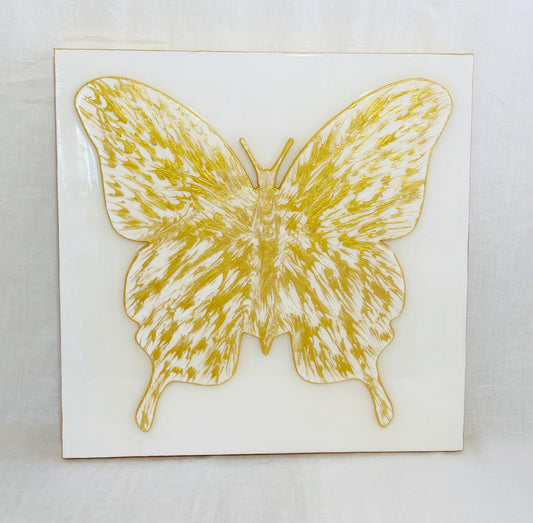 Gold & White Butterfly