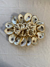 Glazed Gold Trim Oyster Napkin Ring Holder