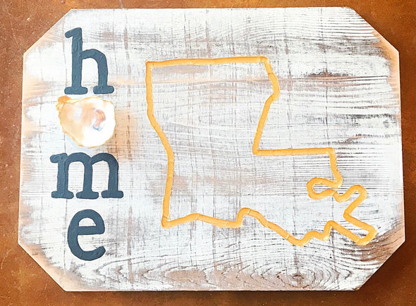 Home Sign with Louisiana Engraved in Gold