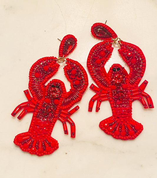 Crawfish Beaded Earrings