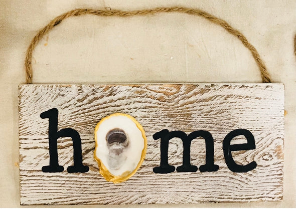 Home Sign with Gold Trim Oyster