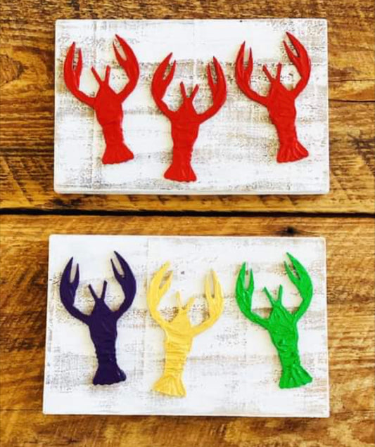 Mardi Gras & Red Crawfish Sign