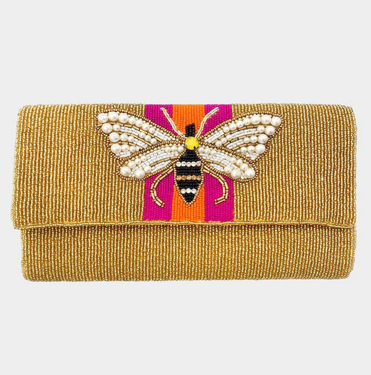 Honey Bee Beaded Clutch
