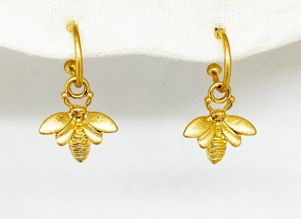 Huggie Bee Hoop Earrings