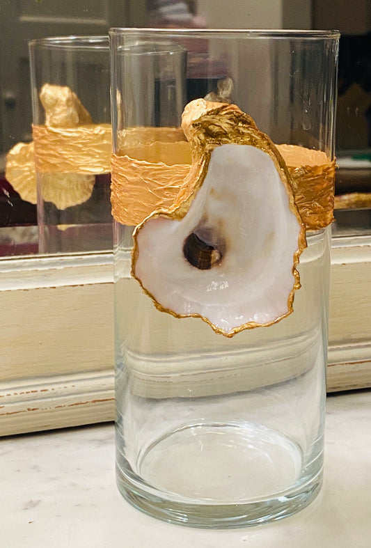 Gold Trim Oyster Vase